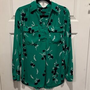 Ann Taylor Green Floral Women's Top